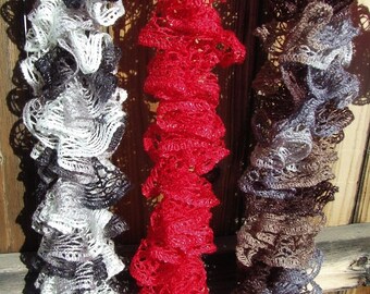 Ruffle scarf pattern, crochet ruffle scarf, crochet scarf pattern, sashay scarf pattern, spiral scarf pattern, curly scarf pattern
