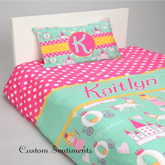 Items similar to Personalized Princess Duvet Cover Made Custom ANY SIZE