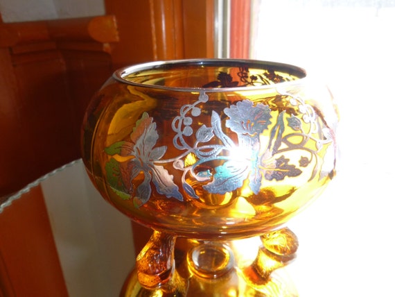 sugar flowers daffodils by Etsy Glass on with BigBarnAntiques Overlay Bowl Amber Silver sugar flowers daffodils by Etsy Glass on with BigBarnAntiques Overlay Bowl Amber Silver