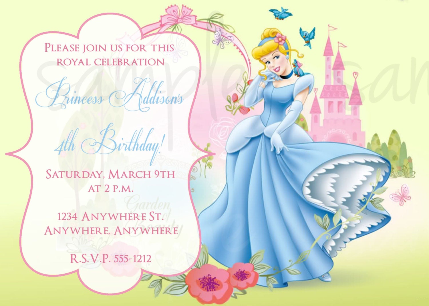 Cindereall Birthday Invitations 6