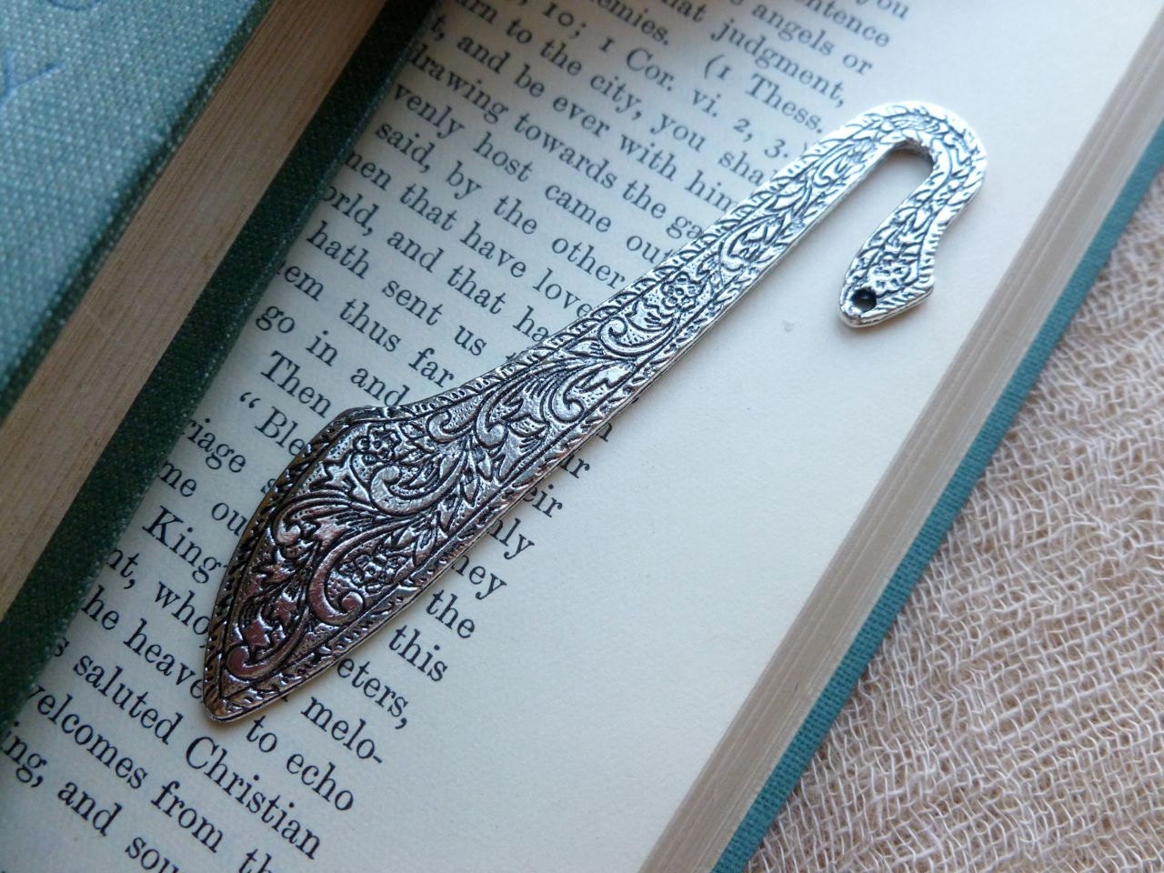 1x Fancy Bookmark Antique Silver Bookmark P112