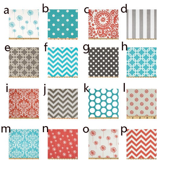 coral and aqua bedding