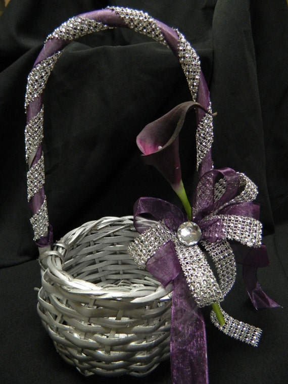 Bling Flower girl Basket by WeddingsbyKimberly on Etsy