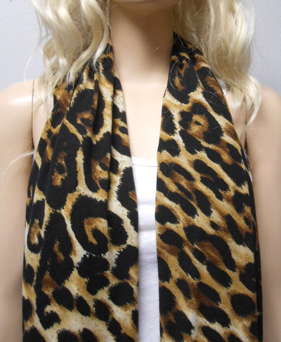 Leopard Print Super SOFT Jersey Knit Infinity Scarf