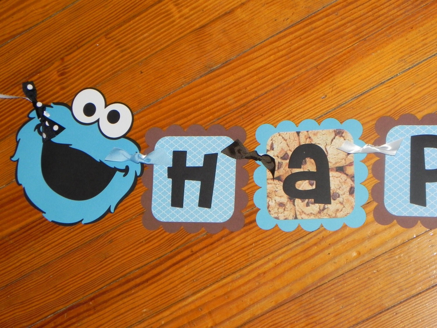 Cookie Monster Milk and Cookies Birthday Banner AND Name