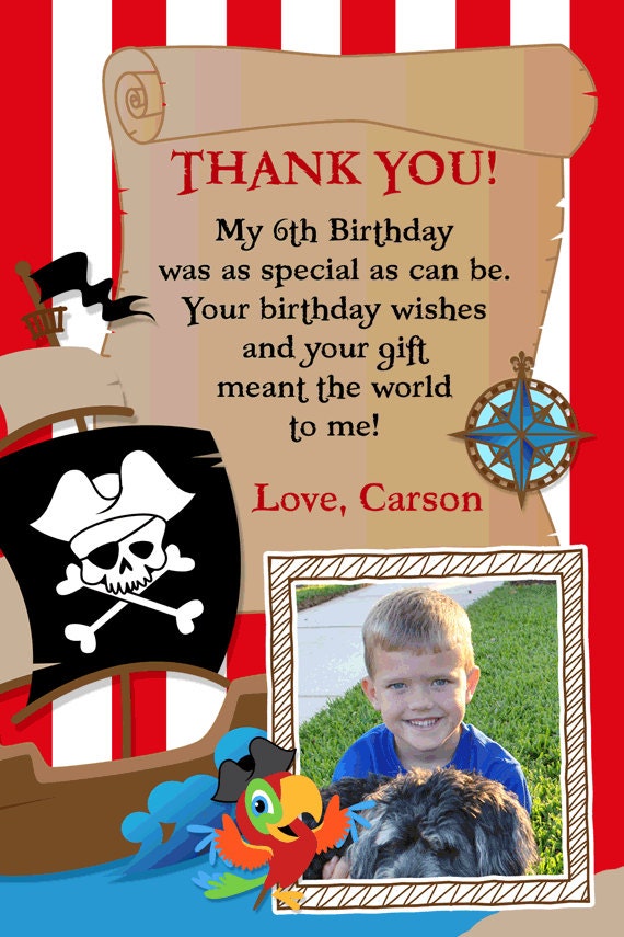 Pirate Adventure Birthday Party Thank you - printable Il_570xn