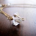 April Birthstone Necklace Herkimer Raw Diamond Delicate Gold Necklace Tiny Single Diamond April Bridal Diamond Jewelry
