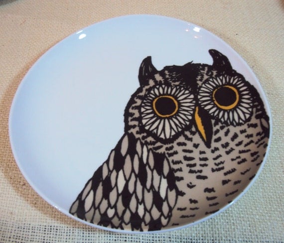  Owl  Plate Wall  Hanging Kitchen  Decor  by LaFlirtBoutique on 