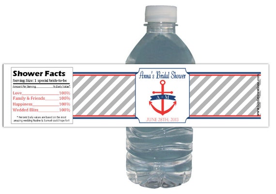 Nautical Anchor (15ct) Waterproof Bottle Labels Customized baby bridal birthday Il_570xn