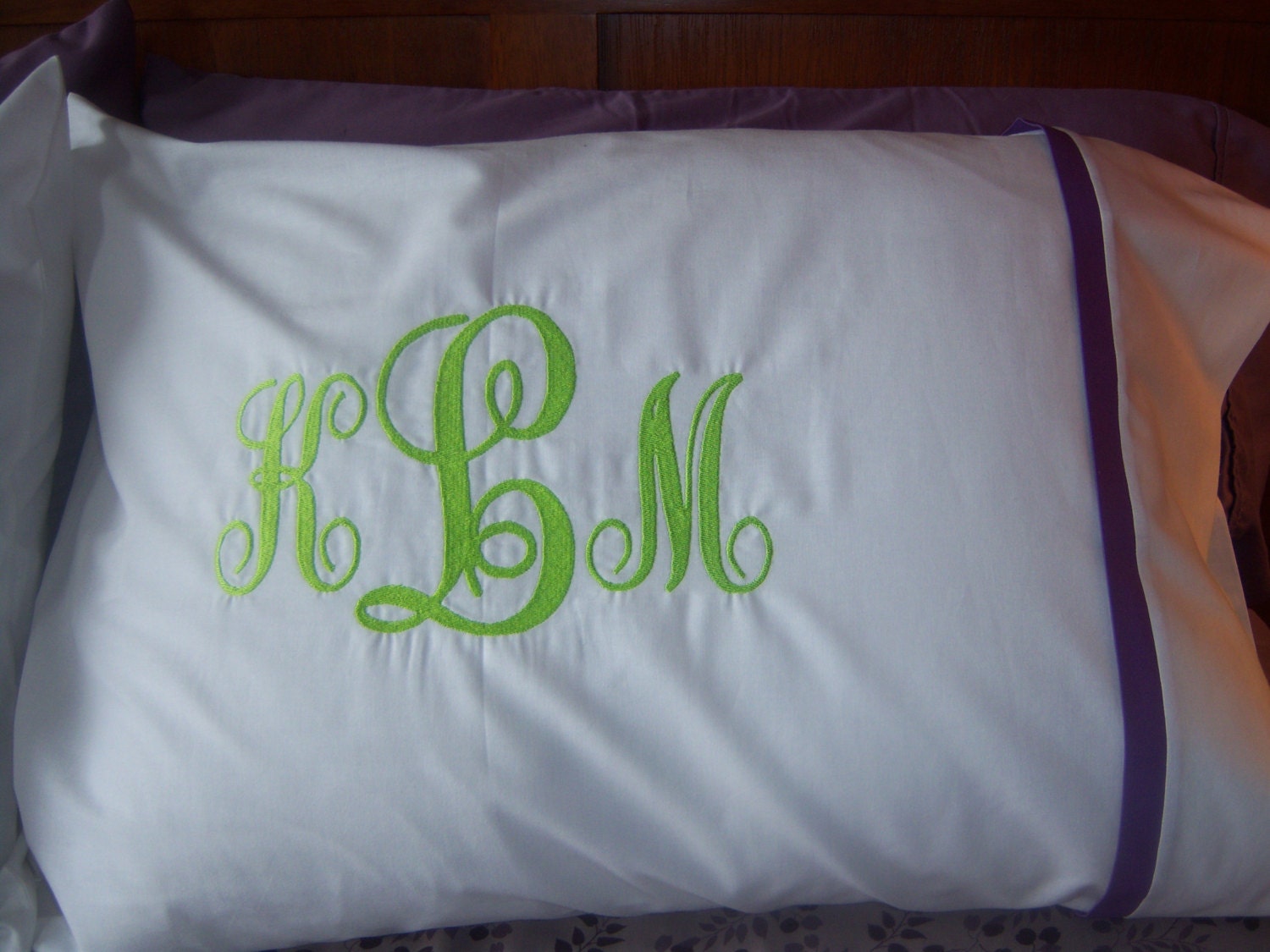Personalized Monogrammed Pillowcases 2 Standard Bed
