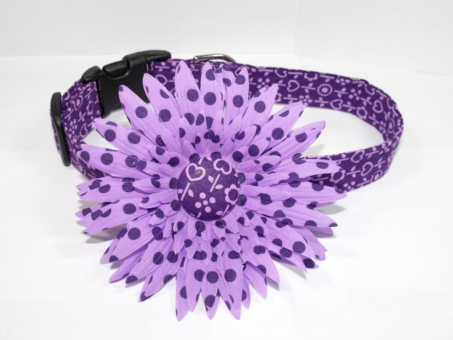 Purple Dog Collar Flower Set