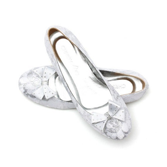 white flats with lace