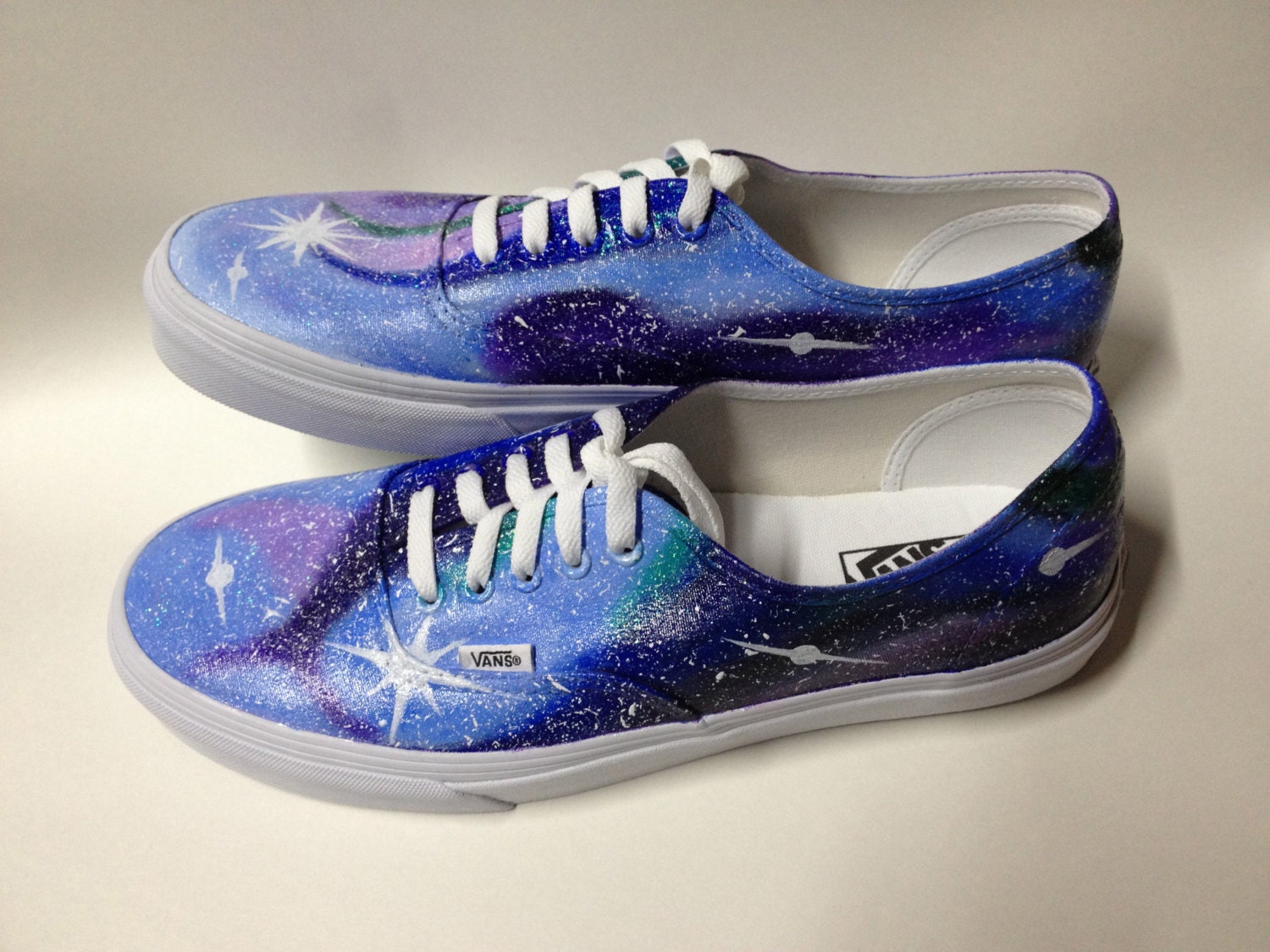Items similar to MENS Galaxy VANS Hand Painted Custom Shoes Canvas ...