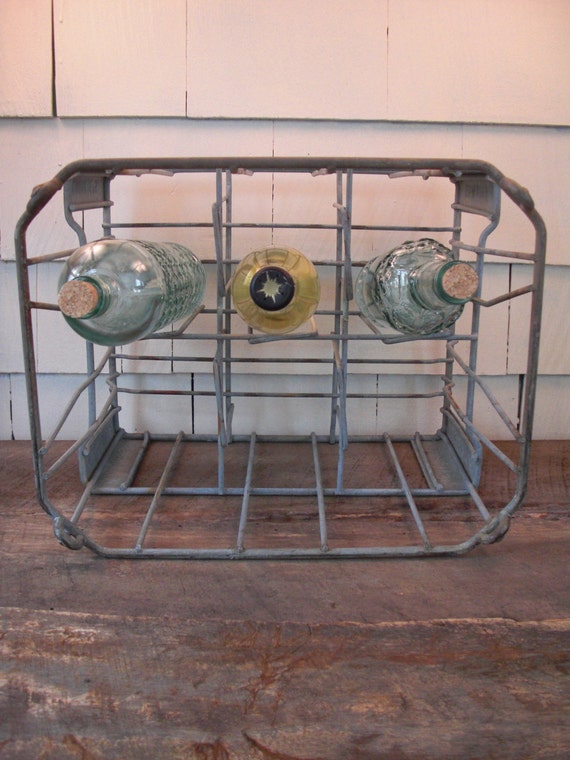 Vintage Wire Dairy Crate 1960s Milk Crate Wine Rack