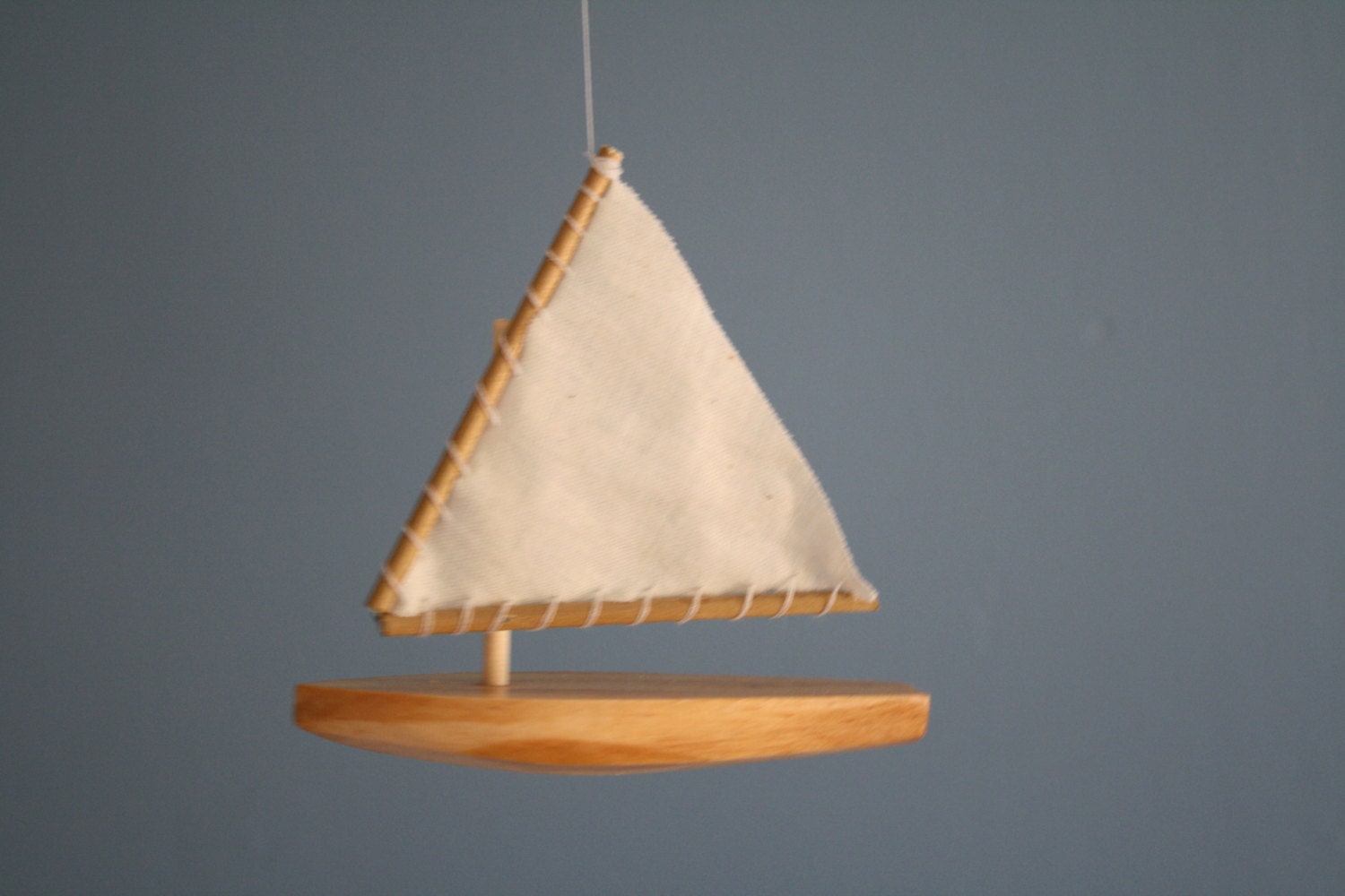 Handmade Wooden Sunfish Sailboat Mobile by littlesailboats 