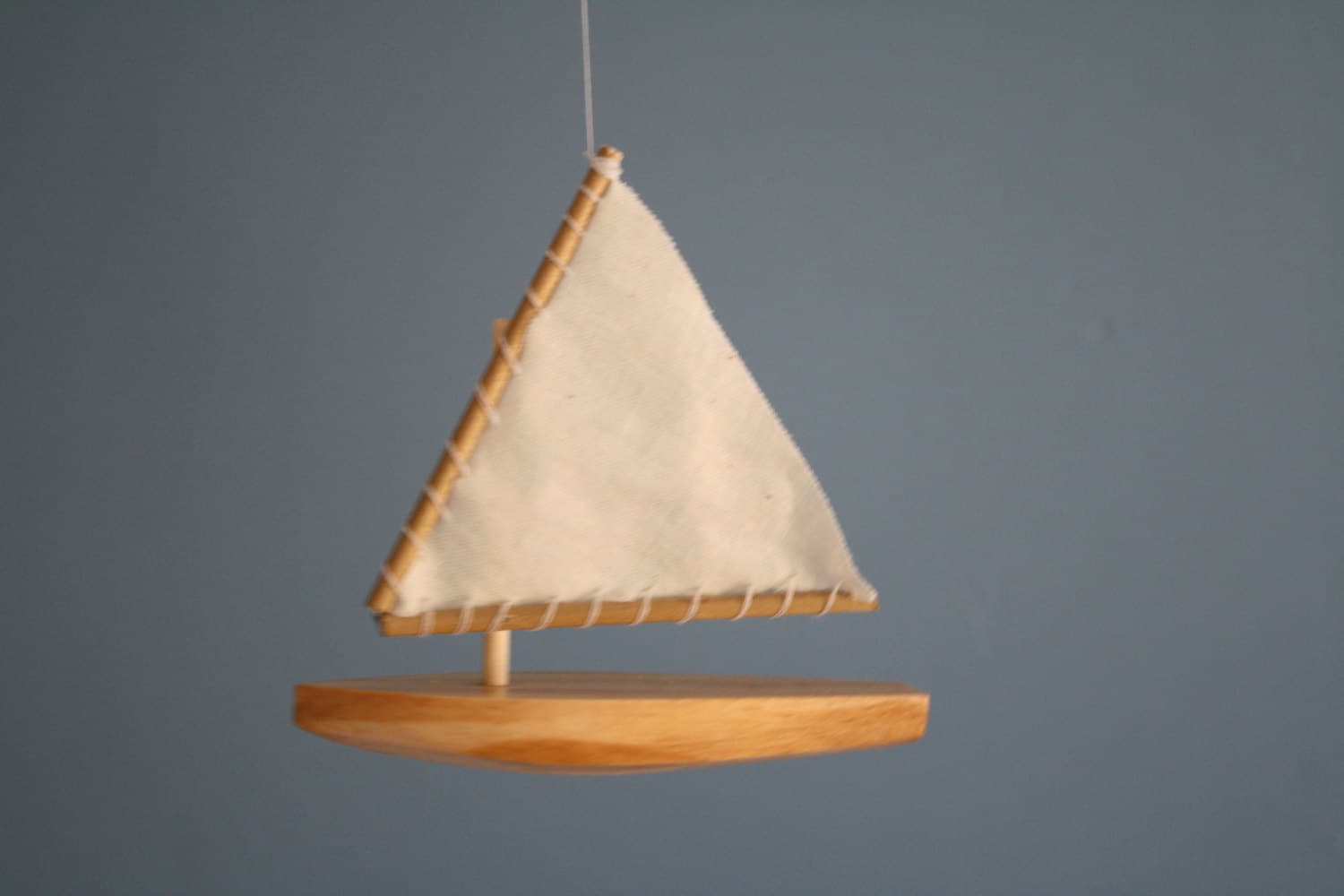 vintage wooden sailboat mobile