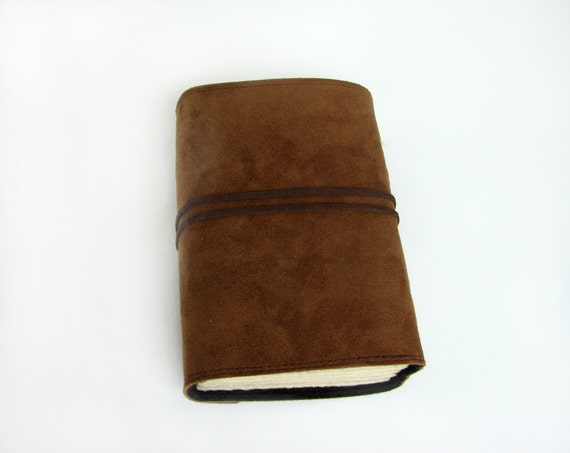 Brown Suede Leather Journal With Suede Cord And Button