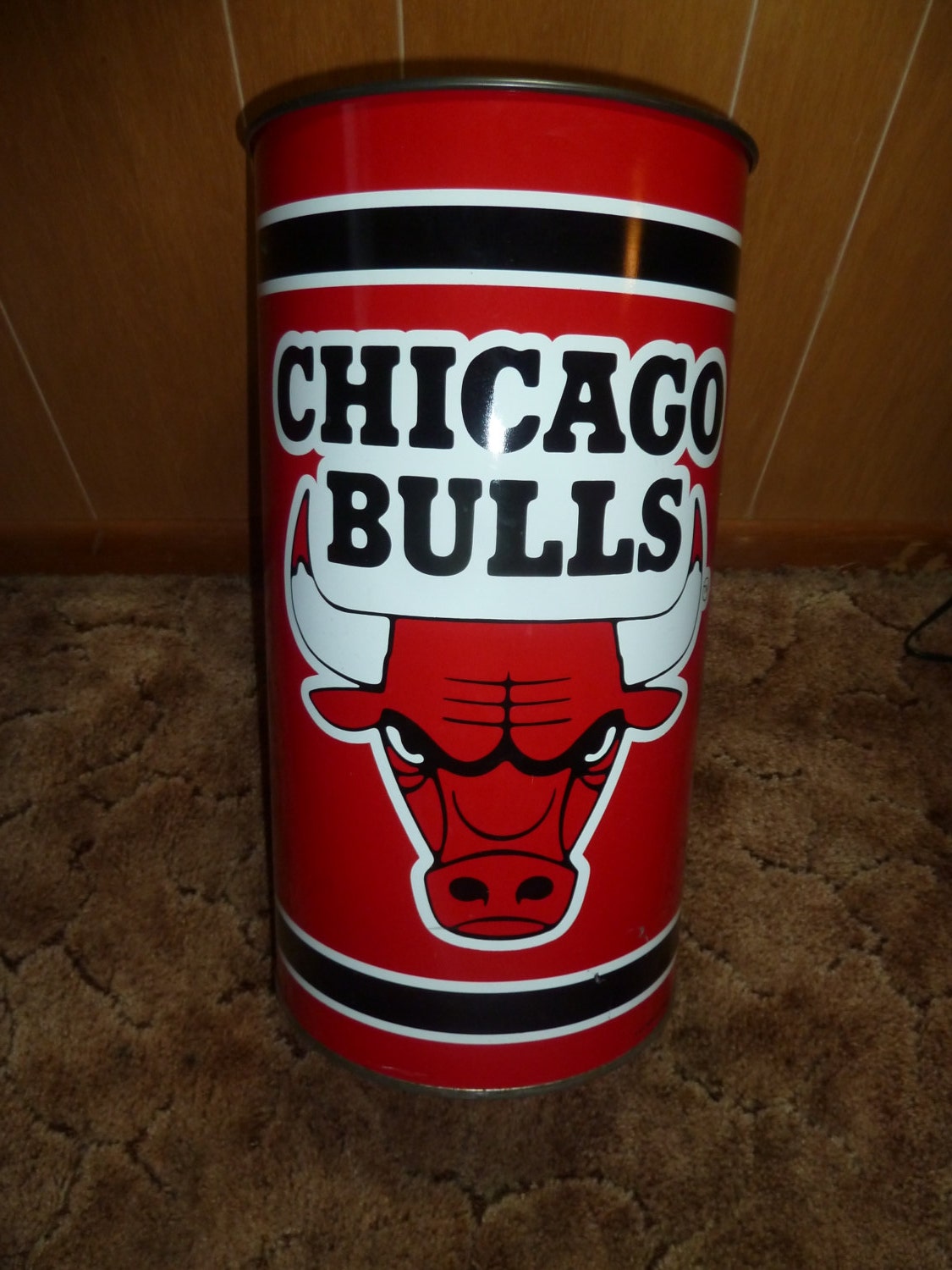 Vtg 1989 19.5 Chicago Bulls NBA Garbage Can Waste Basket