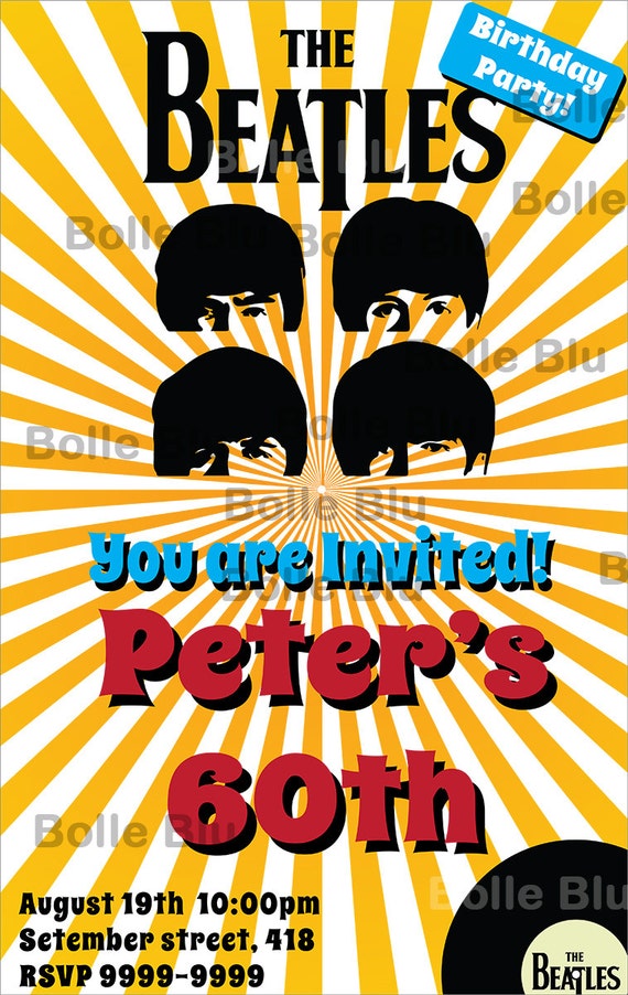 Beatles Party Invitations 6