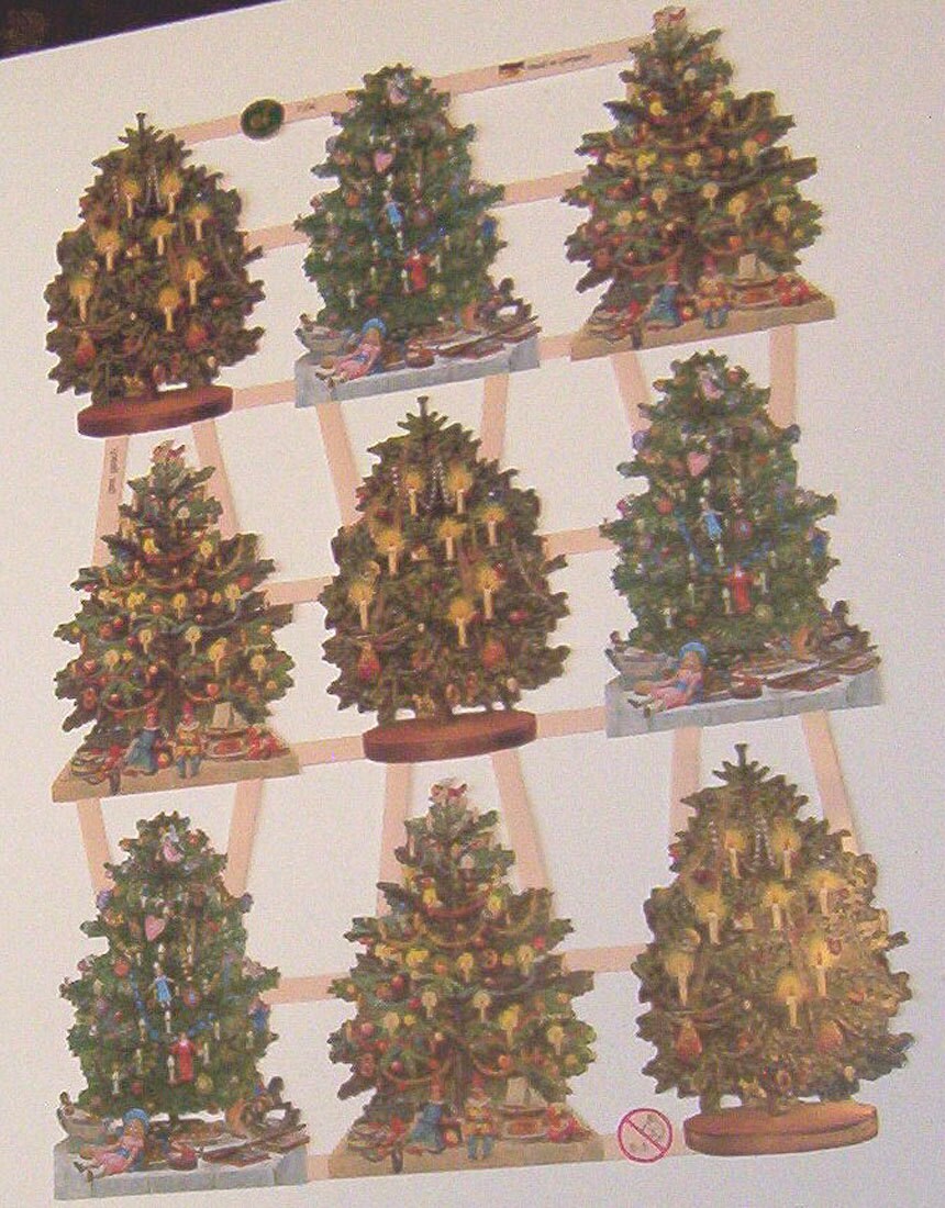 german victorian decorated christmas trees scrapbooking die german victorian decorated christmas trees scrapbooking die