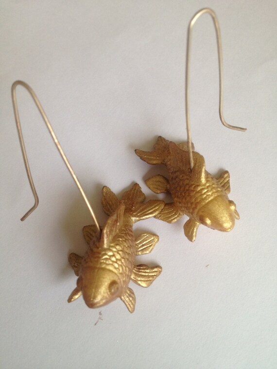 Gold Fish Hook Earrings