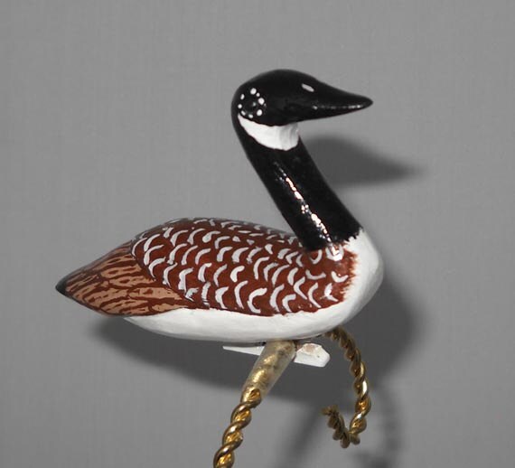 Bird Ornament Carved Wooden Clipon Canada Goose Christmas