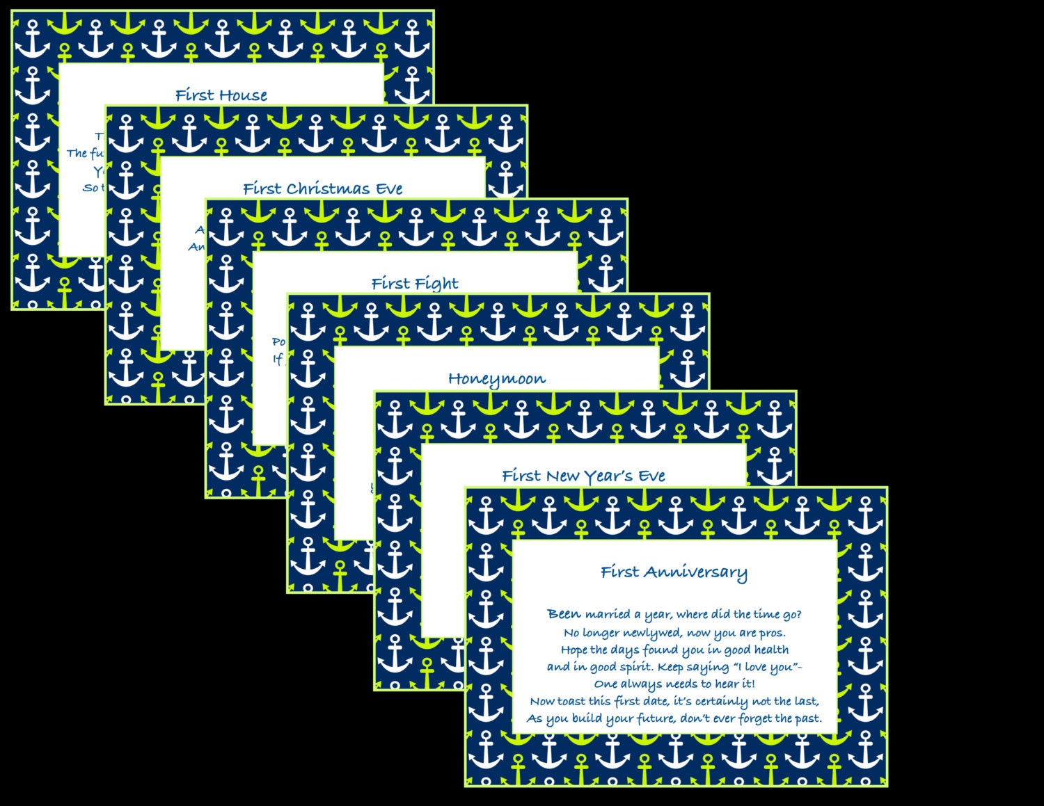 Bridal Shower Wine Basket Poem Tag PRINTABLE Anchors