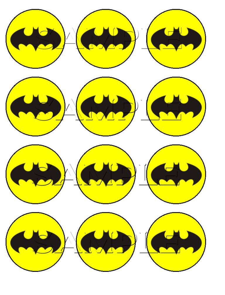 Batman Edible Cupcake Toppers