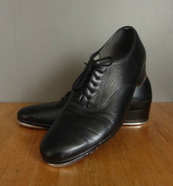 Vintage Black Capezio Tap Dancing Shoes Size Women's 8
