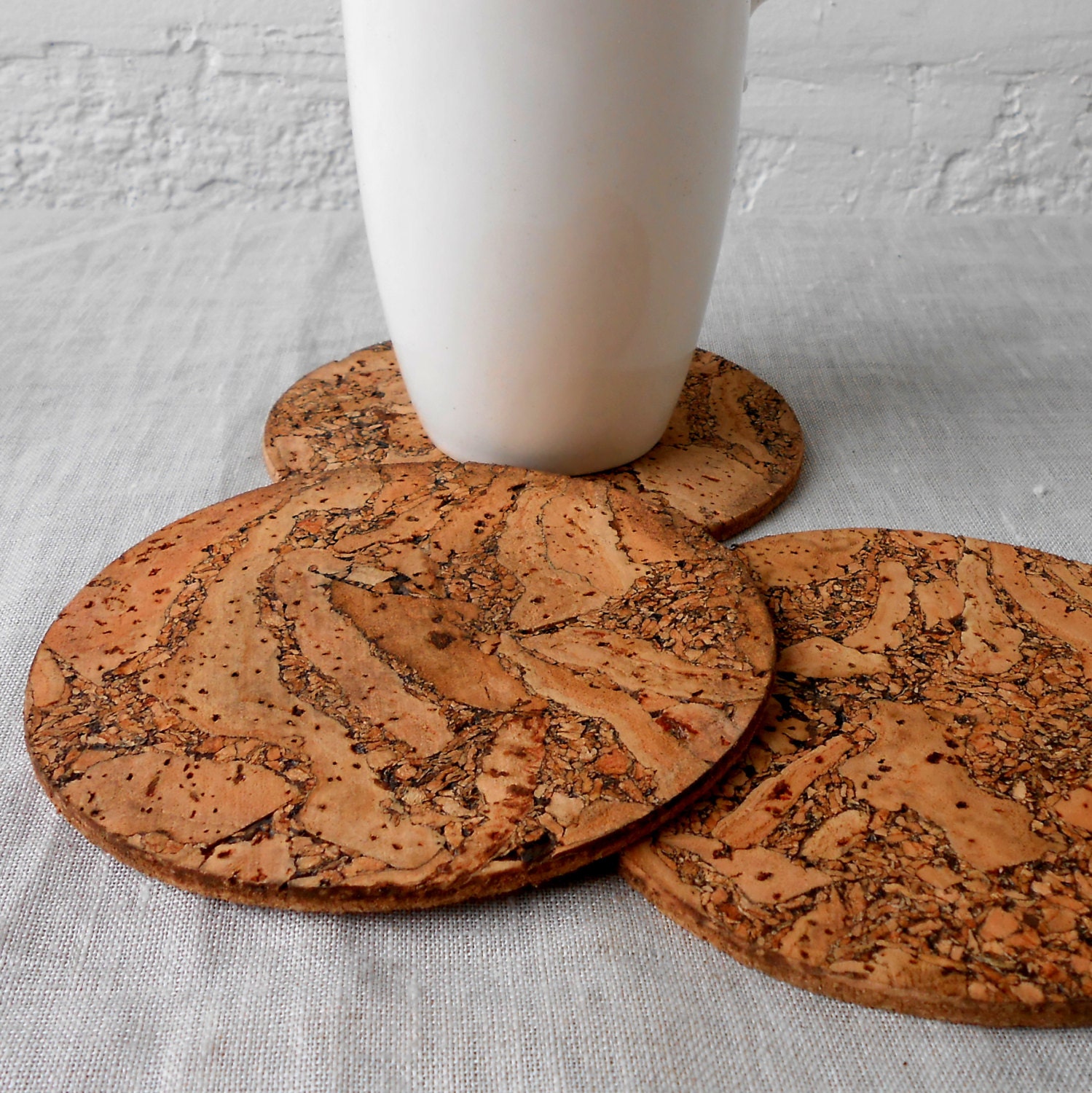 Wooden Cork Coasters Rustic Wooden Coasters Round Trivets