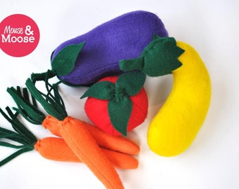 Wool felt Vegetable Package, felt food for play kitchens, play food for pretend play, eco friendly and sustainable