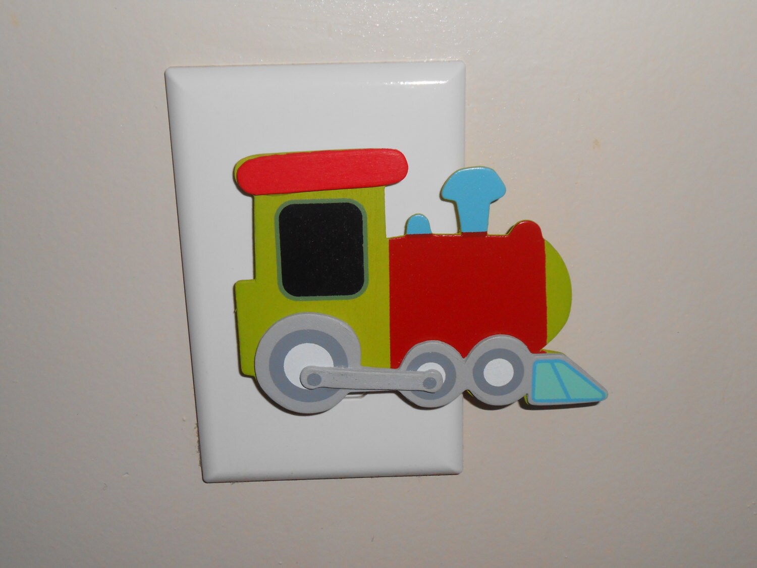 Train Outlet Cover Outlet Plug Nursery Décor by LaurenAnnaLei