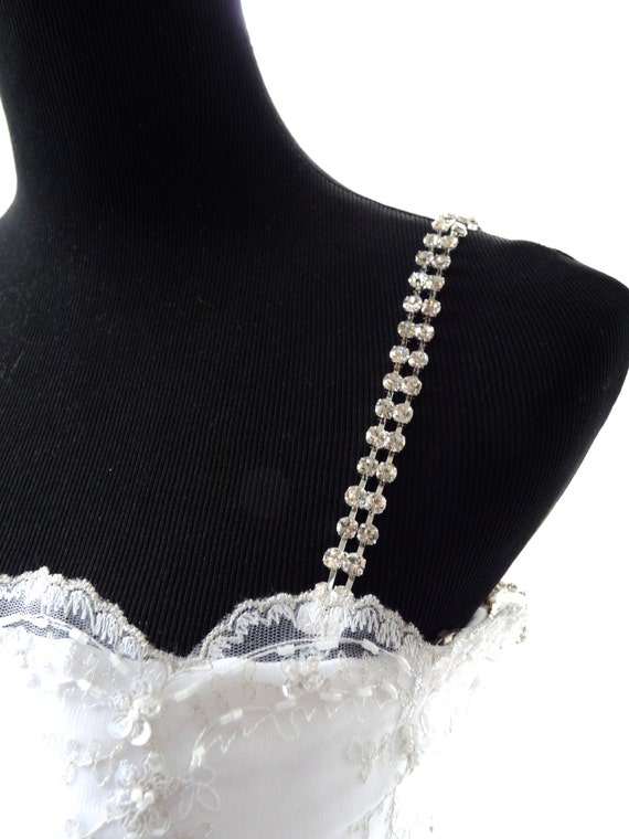 Items similar to Rhinestone Bra Straps Fancy large stone One size