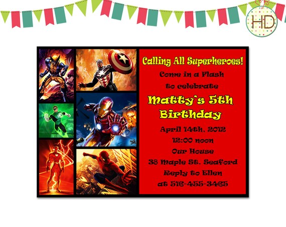 Marvel Superhero Birthday Party Invitations 5