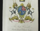 Edmondson Folio Coat of Arms Henry Stawell Bilson Legge Baron Somerton Somerfet