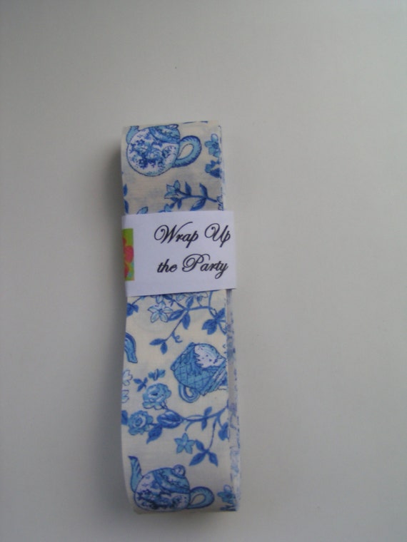 Items similar to Tea cup themed, fabric ribbon. 3 yards on Etsy