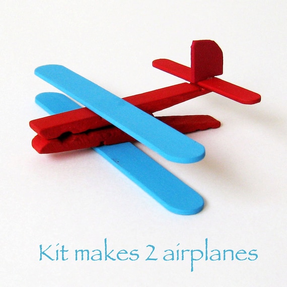 Items similar to DIY Kids Craft Kits - Popsicle Airplane (makes 2) on Etsy