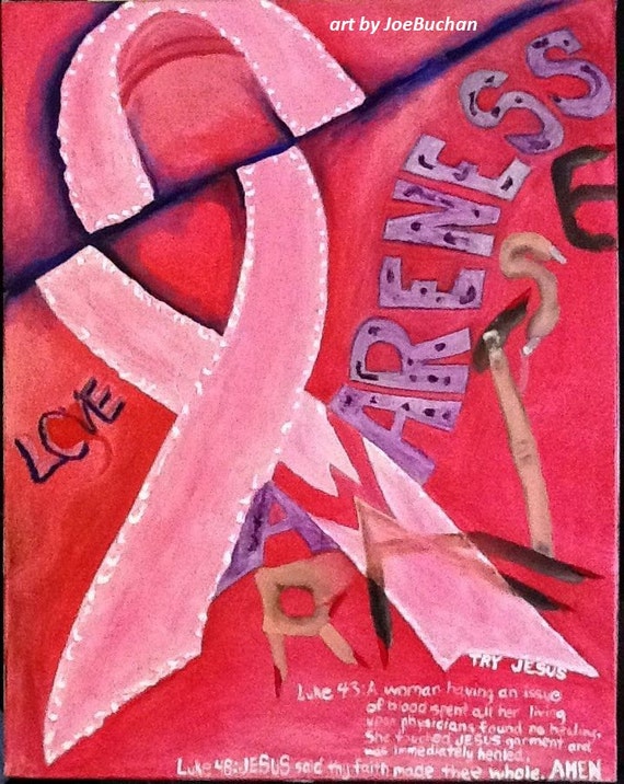 Items similar to Breast Cancer Awareness oil painting on Etsy