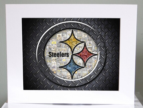 Items similar to SALE MATTED Pittsburgh Steelers 8.5x11 Football Art ...