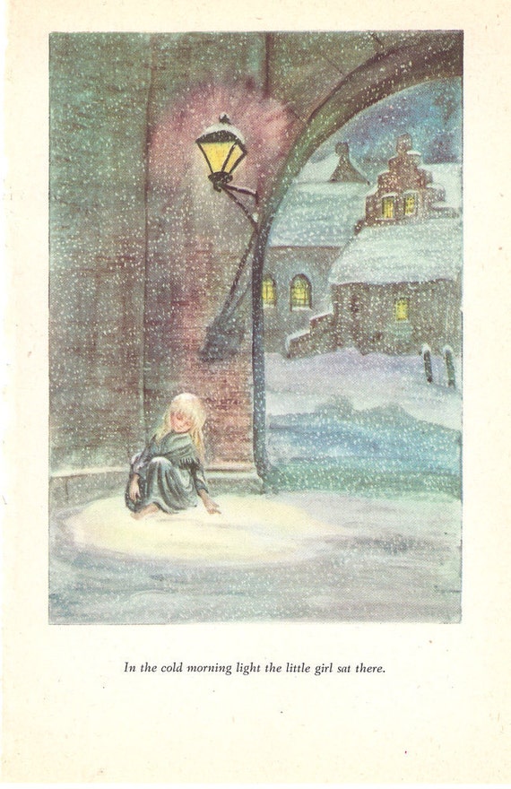 The Little Match Girl 1946 Tasha Tudor Illustration Fairy Tale