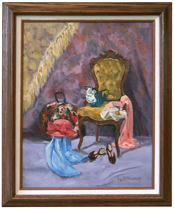 The Velvet Chair Oil Painting by PaintingsbyLou on Etsy