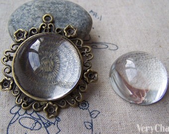 Thick Magnifying Glass Cabochon Round Dome Cabochon Cameo 30mm Set of 10 pcs A2824