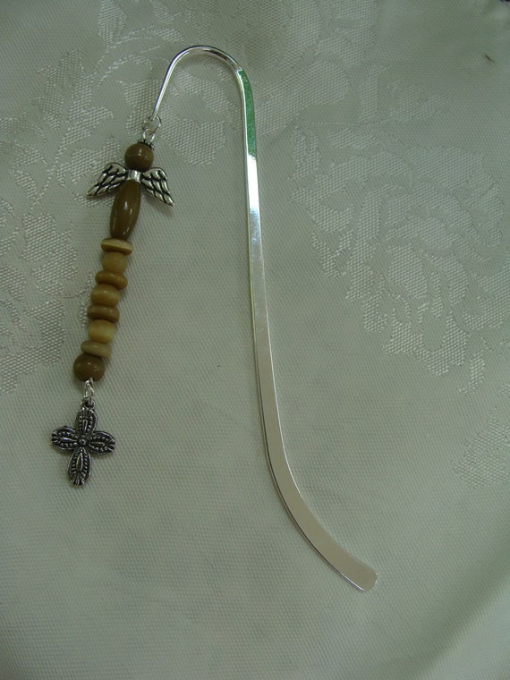 Items Similar To Silver Plated Steel Bookmark With Wooden Looking Glass 