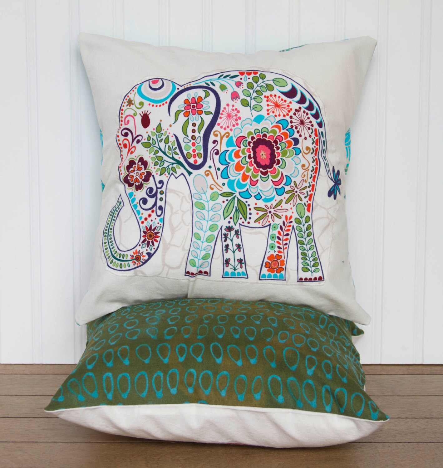Elephant Pillow Cover 12x12 Decorative by ElephantPillowsPlus
