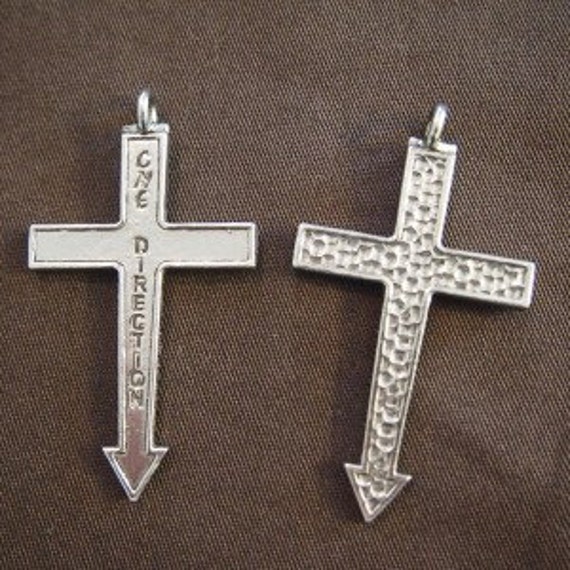Pewter Cross with arrow pointreligioushammeredfriendship