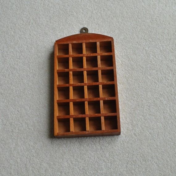 Vintage Wooden thimble display case Holds 24 thimbles