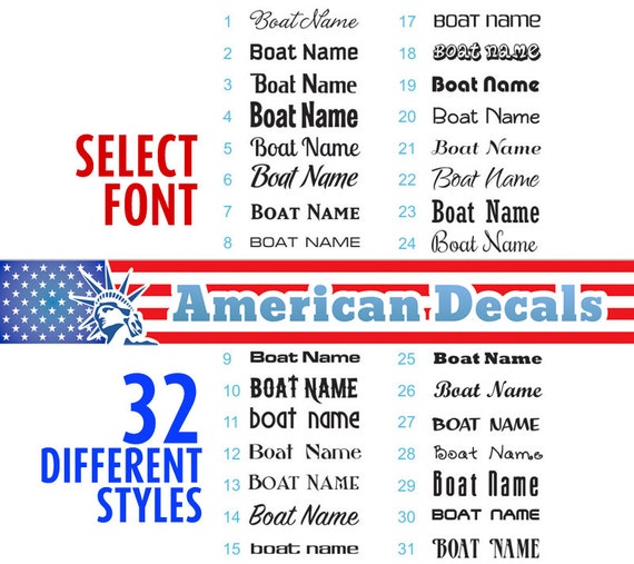 Boat Lettering Vinyl Customized up to 40 many by AmericanDecals