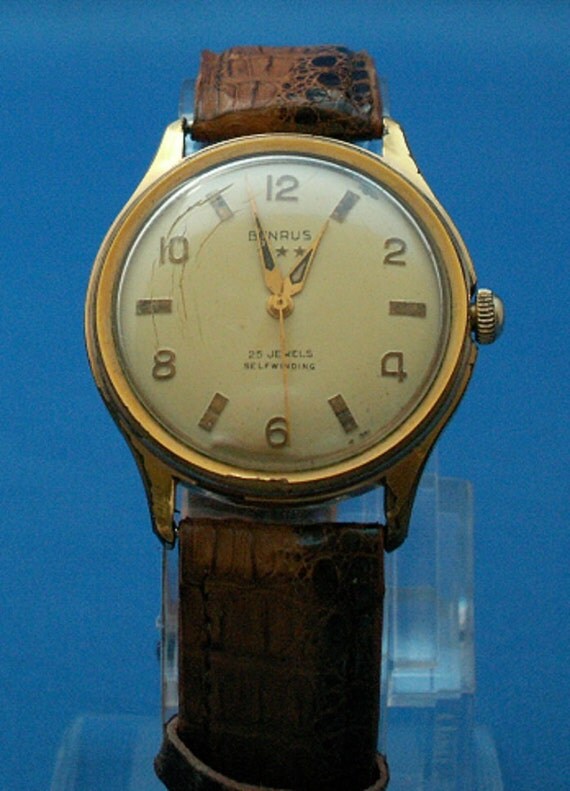 BENRUS 3 Star 25 Jewel Watch made in the American Zone of