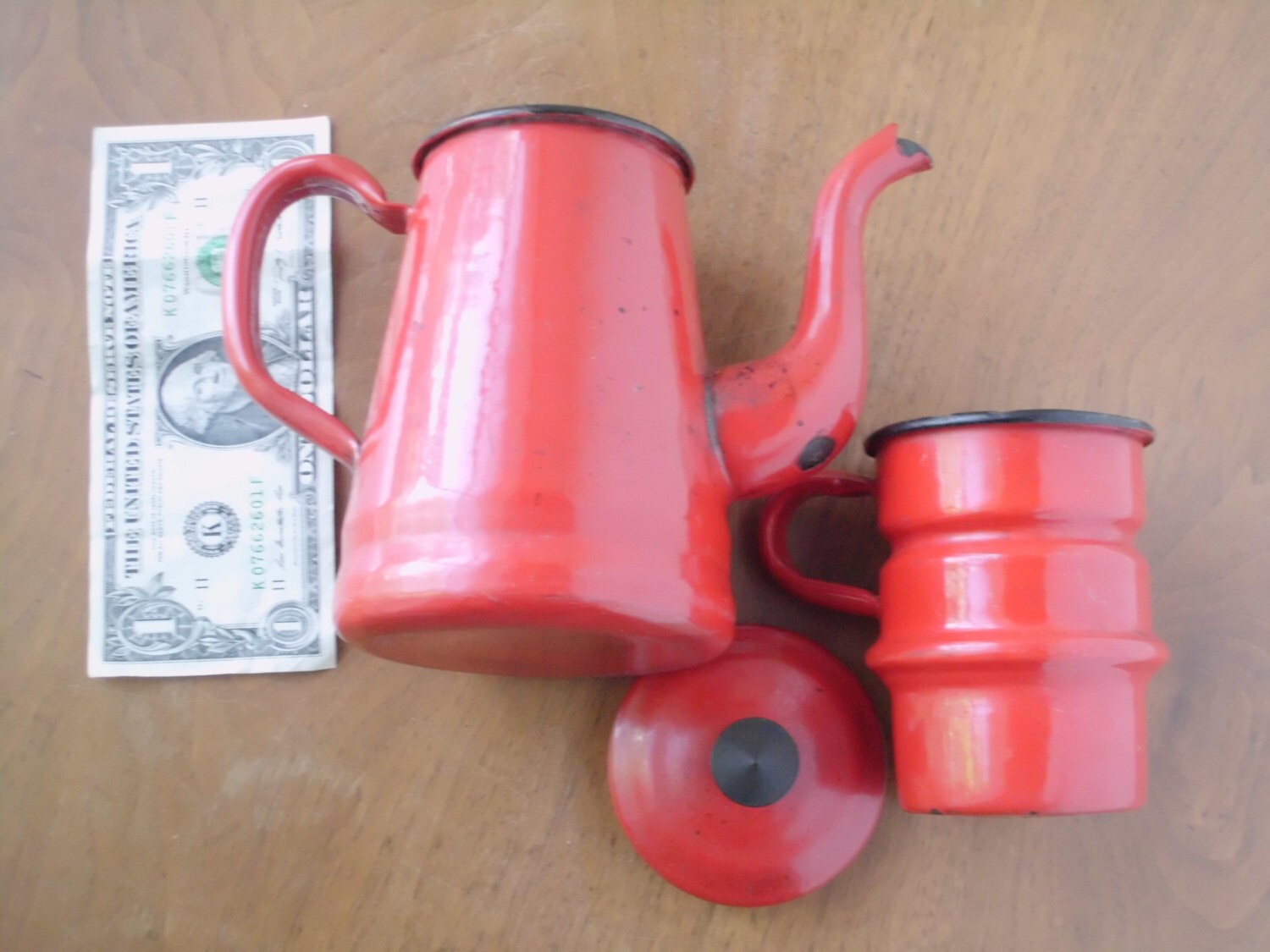 RARE French Drip Coffee Pot Enamel 3 Piece Made In Belgium