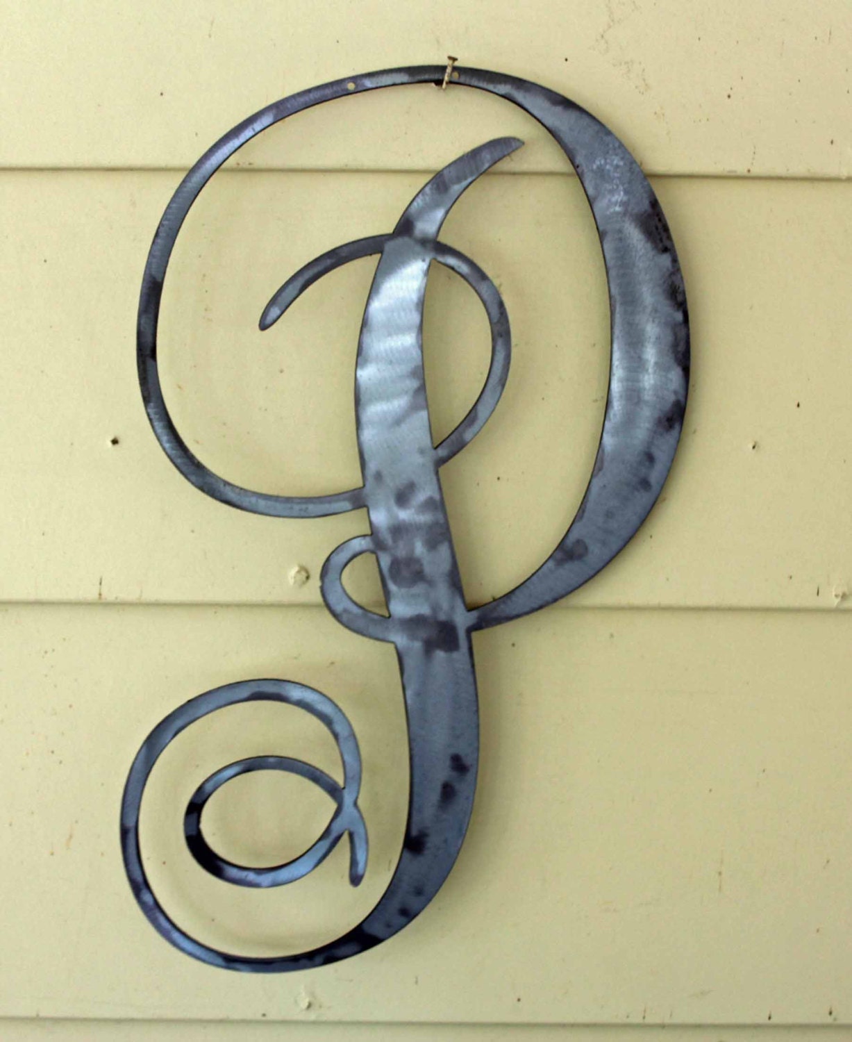 22 inch Polished Metal Letter P In Script Door or